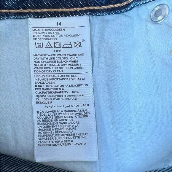 Old Navy Jean Shorts |  Embroidered High Rise OG Straight | Size 14 - Picture 8 of 8